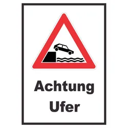HB-Druck Achtung Ufer Schild A5 (148x210mm)
