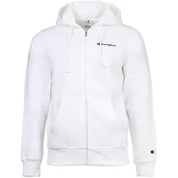 Champion Herren Sweatjacke mit Kapuze - Full Zip Hoodie Sweatshirt, Heavy Soft, Fleece, gesticktes Logo Weiß L