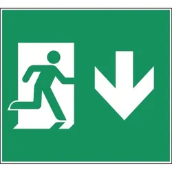 Schild I Piktogrammscheibe Rettungsweg abwärts, Typ A, für CUBE-LUX STANDARD, ASR/ISO