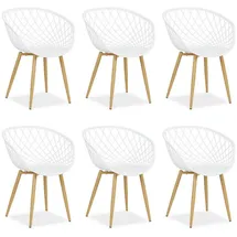 Homestyle4u Gartenstuhl 6er Set in Weiß 2823