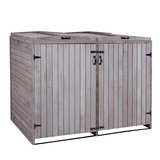MCW XL 2er-/4er-Mülltonnenverkleidung MCW-H74, Mülltonnenbox, erweiterbar 126x158x98cm Holz MVG ~ anthrazit-grau