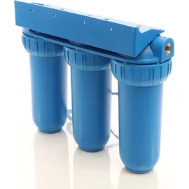 Naturewater NW-BR10B5 3 Stufen Wasserfilter, 5 μ, 32,89 mm (1"), Ø60 mm PP Kartusche, Filter Wandhalterung, Filterschlüssel, Sedimentfilter Aktivkohleblock Aktivkohlegranulat