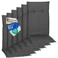 nyvi Hochlehnerauflage 118 x 50 x 5 cm grau gestreift 6 St.