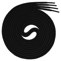 Swissly 1 Paar runde Schnürsenkel für Freizeit-, Sport- und Lederschuhe - aus 100% Baumwolle, Farbe: schwarz Länge 90cm - 90 cm / ø 3mm