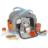 Small Foot Company Katze mit Tasche und Pflege-Set 15 cm Grau