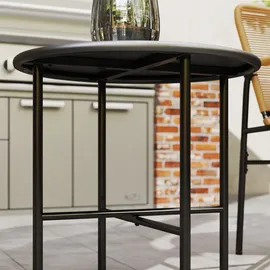 Outsunny 3-tlg. Rattan Bistroset, Sitzgruppe, Gartengarnitur mit 2 Gartensesseln, Couchtisch, Balkonmöbel-set für Garten, Terrasse, Stahl, Gelb