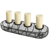 Spetebo Adventskranz Metall Gitter Adventskranz schwarz - 50 cm - mit Korb, ideal zum Dekorieren schwarz