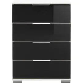 Livetastic Nachtschrank Wimex Easy Plus C, Schwarz, Weiß, Metall, 4 Schubladen, 52x74x38 cm, BQ - Bündnis für Qualität, Made in Germany, DIN EN ISO 9001, Schlafzimmer, Nachttische