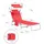 SoBuy Sonnenliege 189 x 62 x 28 cm rot inkl. Sonnendach klappbar