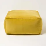 Homescapes Sitzpouf Samt 60 x 27 x 60 cm Senfgelb