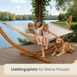 AMANKA XL Hängematten Gestell 325cm Outdoor Holzgestell 2 Personen Garten Ständer Holz