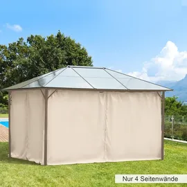 Outsunny Seitenwände für 3x4 m Pavillon 4 Stück Beige 3 x 4 m