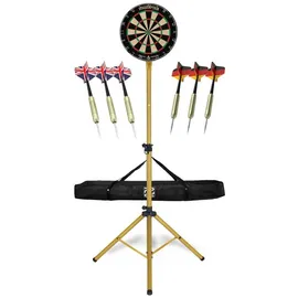 Stagecaptain DBS-1715 BullsEye Pro Dartscheibe aus Sisal inkl. 6 Dartpfeilen und 12 Flights