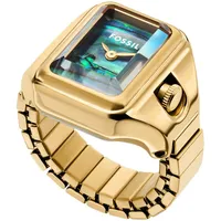 Fossil Uhrenring FOSSIL "RAQUEL WATCH RING", gelbgoldfarben, Armbanduhren, Damen,