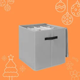 Relaxdays Aufbewahrungsbox Weihnachtskugel 36,5 x 40 x 36,5 cm 1-tlg. grau