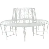 vidaXL Baumbank Ø 160 x 89 cm Antik Weiß
