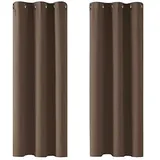 Deconovo Single Blackout Curtains Thermo-Verdunkelungsvorhänge für Schlafzimmer, Polyester, 140 x 260, 2