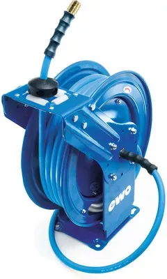 Schlauchaufroller Stahl für Luft/ Wasser inkl 15m-BluBird-Schlauch Ø13mm, G3/8