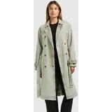 khujo Trenchcoat "HERA", Damen, Gr. M, seagrün, Web, 100% Baumwolle, regular fit, eingesetzt abgesteppte Kante verstellbar, Mäntel