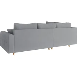 Home Affaire Ecksofa HOME AFFAIRE "CHARRE L-Form mit Ottomane, Maße B/T/H: 231/161/81 cm", grau, B:231cm H:81cm T:161cm, 92% Polyester, 8% Nylon, Sofas, Ecksofa, feine Steppung, lose Rücken- und Zierkissen, auch in Cord und Bouclé