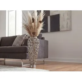 FineBuy Vase in Silber / Aluminium / 31x31x85 | Gr.: onesize