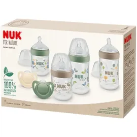NUK for Nature Perfect Start Set Babyflasche und Schnuller | 0−6 Monate | 100 % natürliche Rohstoffe | 4 x Flaschen (150 ml + 260 ml) | 2 x Schnuller aus Silikon | BPA-frei | 6 Stück