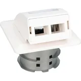 Digitus FTTH Glasfaser Anschlussdose 2 Ports Unterputz Weiß