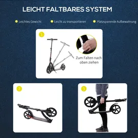 Homcom Tretroller mit Stoßdämpfung schwarz