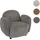 Mendler Sessel HWC-P33 Chenille 86 x 77 x 0 cm Hellgrau