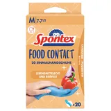 Spontex Food Contact, 20 Einmalhandschuhe aus Nitril, lebensmittelecht, latexfrei und ungepudert, Größe M (1 x 20 Stück)