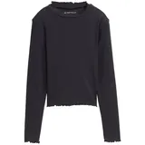 Tom Tailor Mädchen 1049414 Kinder Cropped Langarmshirt Mit Rippstruktur, 29476 - Coal Grey, 164 EU - 164