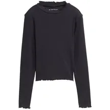 Tom Tailor Mädchen 1049414 Kinder Cropped Langarmshirt Mit Rippstruktur, 29476 - Coal Grey, 164 EU - 164