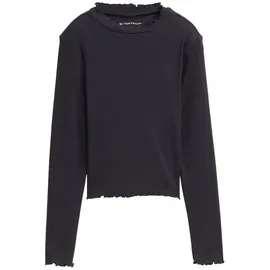 Tom Tailor Mädchen 1049414 Kinder Cropped Langarmshirt Mit Rippstruktur, 29476 - Coal Grey, 164 EU - 164