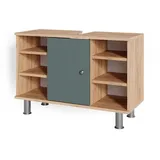 Vicco Waschbeckenunterschrank Fynn Eiche Grün Badmöbel 80cm