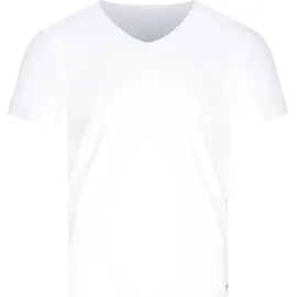 Bruno Banani V-Shirt BRUNO BANANI "FINE RIB", Herren, Gr. S, weiß, Feinripp, Obermaterial: 96% Baumwolle, 4% Elasthan, unifarben, Basic hüftbedeckend, V-Ausschnitt, Shirts, Feinripp, Kurzarm, V-Neck, Cotton-Mix