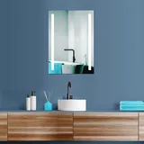 Hoko Badspiegel LED ANTIBESCHLAG Wandspiegel 50x70+Uhr+Warmweiß-Kaltweiß-Neutral 2700-6500 K. Mit Touch Schalter/Wandschalter einschaltbar. Hannover