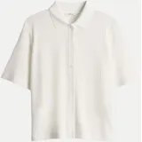 Opus Poloshirt Somelli mit Rippstruktur Weiß 40