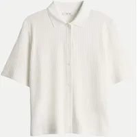 Opus Poloshirt Somelli mit Rippstruktur Weiß 40