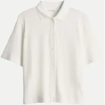 Opus Poloshirt Somelli mit Rippstruktur Weiß 40