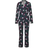 S.Oliver Damen Pyjama dunkelblau geblümt Gr.44/46