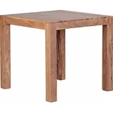 möbelando Esstisch MUMBAI Massivholz Akazie 80 cm Esszimmer-Tisch Holztisch Design Küchentisch Landhaus-Stil dunkel-braun - Braun