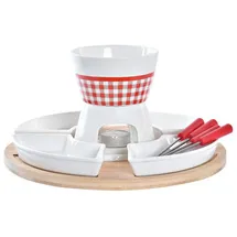 DKD Home Decor Fondue Set DKD Home Decor Rot 26,5 x 26,5 x 1,5 cm 10 pcs)