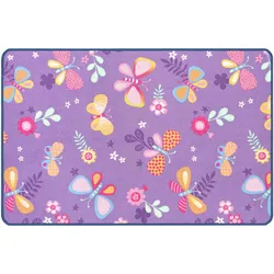 Kinderteppich "PAPILLON, Made in Belgium", lila, B:140cm H:6,5mm L:200cm, Polyamid, PRIMAFLOR-IDEEN IN TEXTIL, Teppiche, Motiv Schmetterlinge, Kinderzimmer