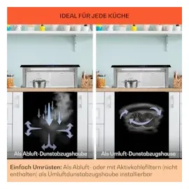 Klarstein Royal Flush Eco Dunstabzugshaube 90 cm 576 m3/h A+