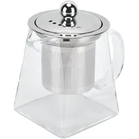 ZJchao Teekanne mit Teesieben für Losen Tee, Transparente Glas-Teekanne, Glas-Teekanne mit Sieb und 304-Edelstahl-Netzfilter, Teekanne mit Sieb für Büro, Wohnzimmer, (350ML)