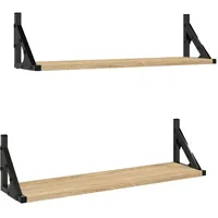VidaXL Wandregale 2 Stk. Sonoma-Eiche 60x15x15,5 cm
