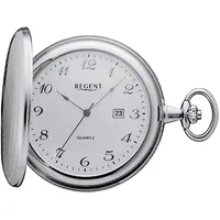 Regent Herren Taschenuhr Savonnette Edelstahl 48 MM Quarz Arabische Zahlen Datum P-751