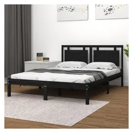 vidaXL Massivholzbett 200 x 200 cm Schwarz