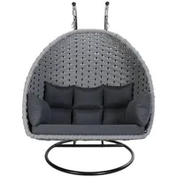Home Deluxe Hängesessel Cadeira 2-Sitzer Hellgrau