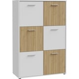 Forte Highboard FORTE Sideboards Gr. B/H/T: 93,5cm x 139,9cm x 40cm, weiß Lamela Eiche hell,